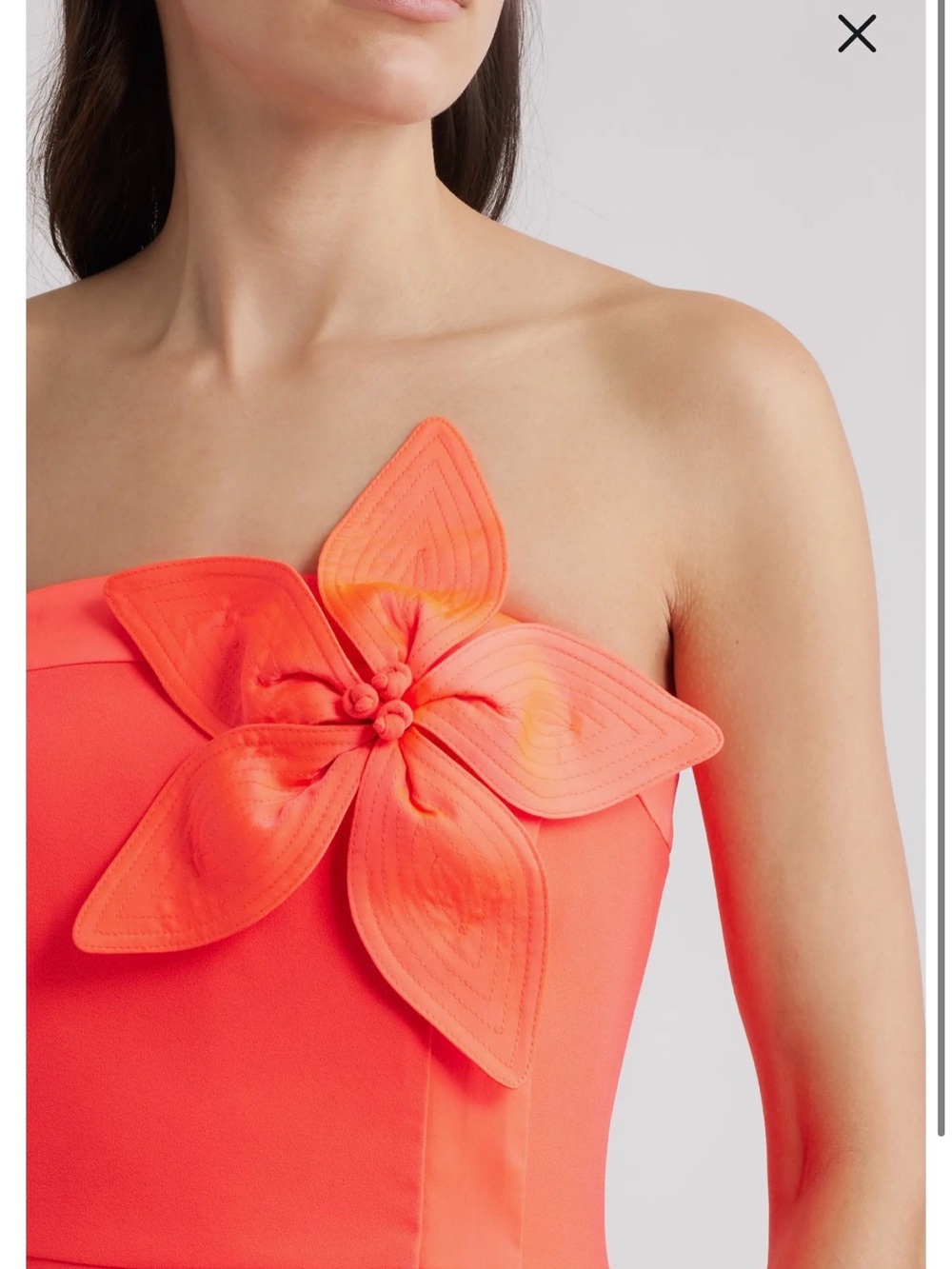Lilly Pulitzer Strapless Coral Flower-Applique Dress